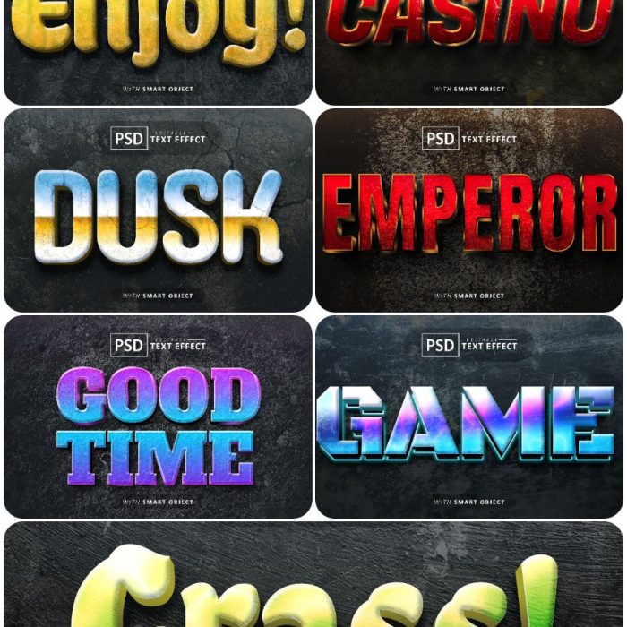 [3D样式][插件发布]3D文字效果PSD格式PS样式集 vol 105 Psd text effect set vol 105