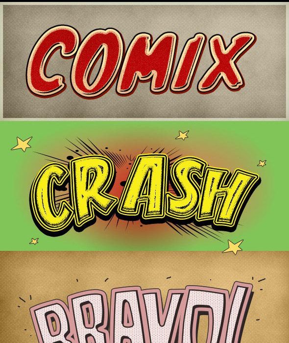 [字体样式][插件发布]卡通和漫画书风格字体PS样式 – 第 6 部分