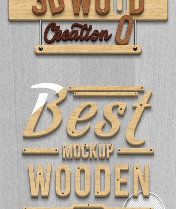 [3D样式][插件发布]精品3D木纹PS样式 3D木质风格木纹样机PSD模型