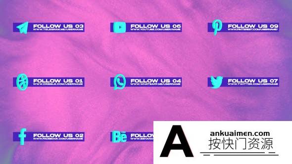 [DaVinci Resolve模板][教程发布]社交媒体文字标题动画达芬奇模板 Social Media Pack Version