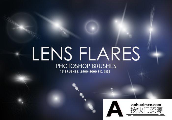 [炫光光效笔刷][插件发布]15个高质量镜头光学耀斑和星星笔刷