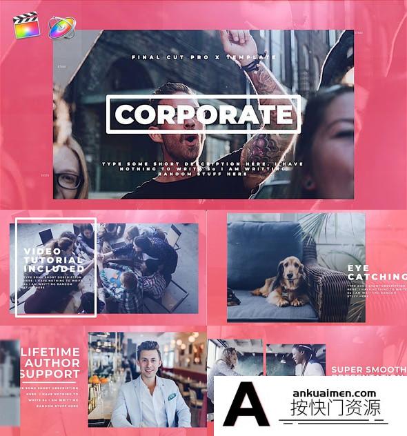 [FCPX发生器]FCPX插件现代企业商务活动宣传介绍视频图文推广演示动画