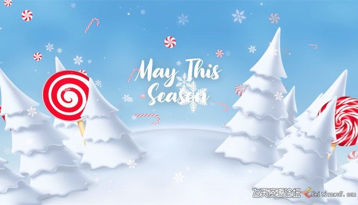 [FCPX发生器]风雪圣诞节动画FCPX插件 Christmas Land Opener – Apple Motion