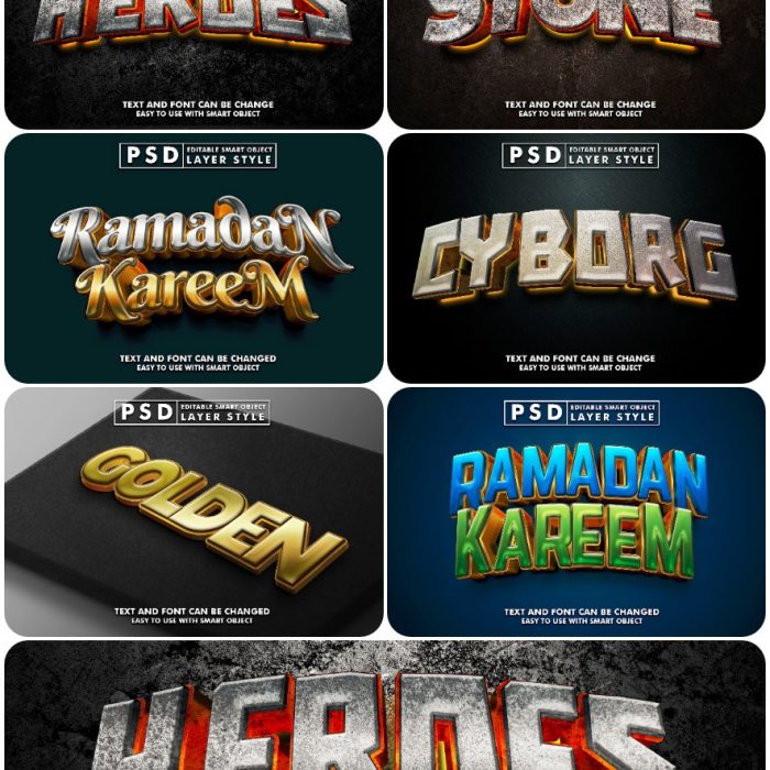 [3D样式][插件发布]3D文字效果PSD格式PS样式集 vol 133 Psd text effect set vol 133
