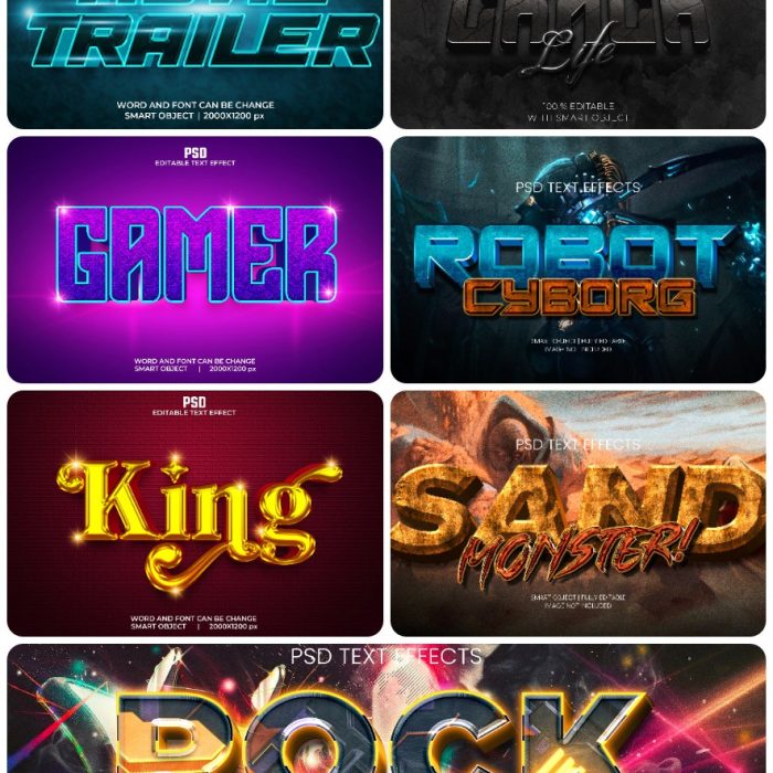 [3D样式][插件发布]3D文字效果PSD格式PS样式集 vol 91 Psd text effect set vol 91