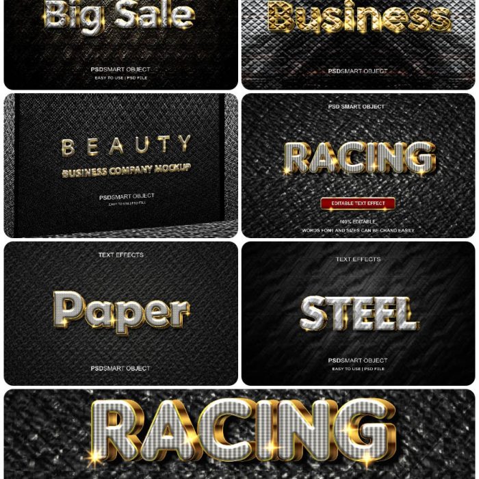 [3D样式][插件发布]3D文字效果PSD格式PS样式集 vol 67 Psd text effect set vol 67