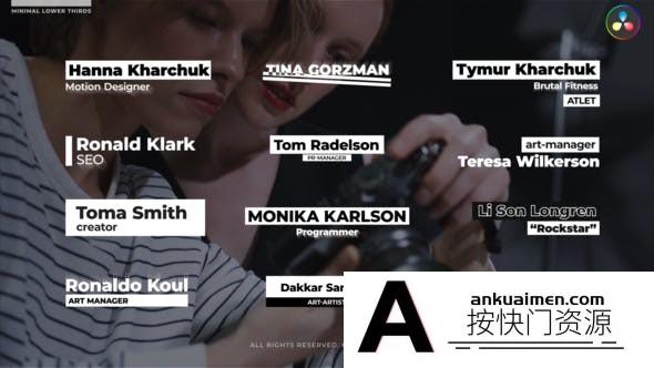 [DaVinci Resolve模板][教程发布]迷你下三分之一文字标题达芬奇模板 Minimal Lower Thirds 2.0