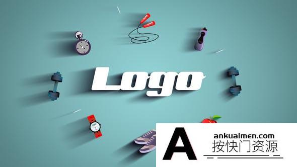 [DaVinci Resolve模板][教程发布]健身房健身标志logo动画展示达芬奇模板  Gym Fitness Logo