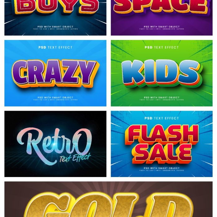 [3D样式][插件发布]3D文字效果PSD格式PS样式集 vol 81 Psd text effect set vol 81