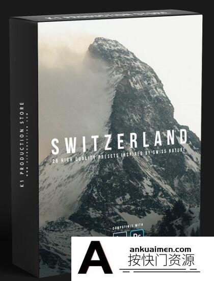 [风光LR预设]K1 PRODUCTION-瑞士旅拍电影风光大片LR预设SWITZERLAND INSPIRED PRESETS