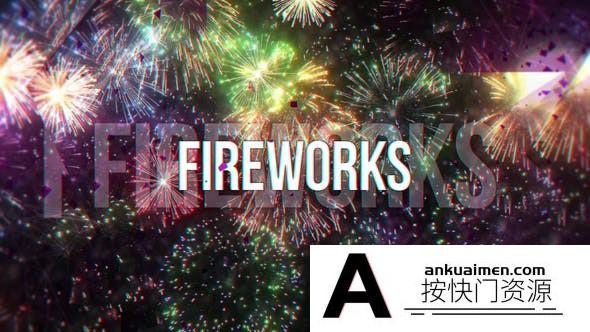 [文字标题]烟花背景文字标题开场AE模板- Fireworks