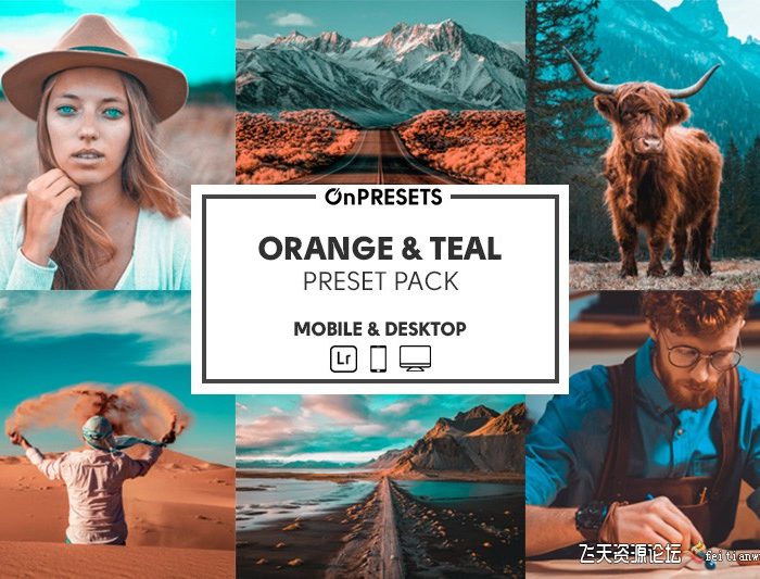 [风光LR预设]INS青橙色调电影风光后期调色Lightroom预设 OnPresets- ORANGE & TEAL
