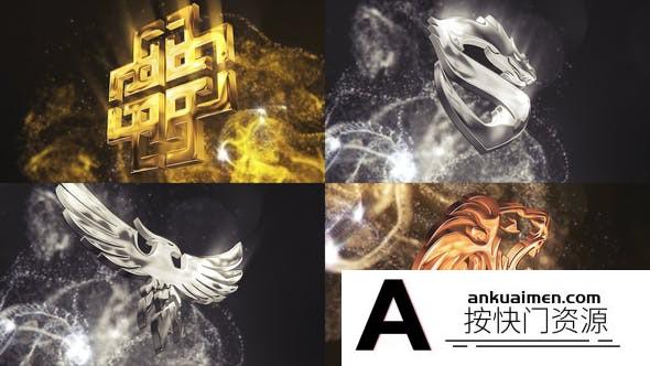 [logo模板]粒子背景三维Logo动画AE模板  Particle Glossy Logo