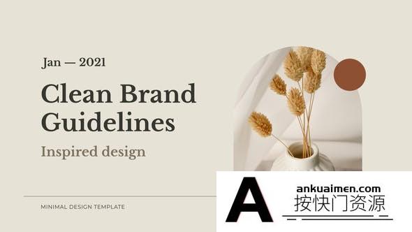 [开场片头]简洁时尚设计展示片头AE模板- Clean Brand Guidelines