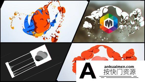[卡通儿童]手绘卡通流体烟雾Logo动画 Liquid and Smoke Hand Drawn Logo Reveals