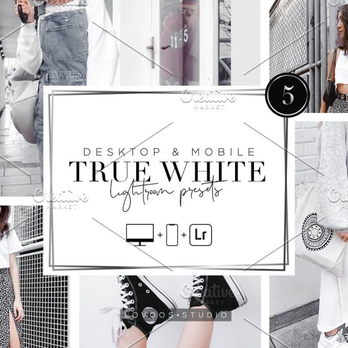 [人像LR预设]INS博客人像经典肤色保留中性灰LR预设与手机APP预设 TRUE WHITE Presets