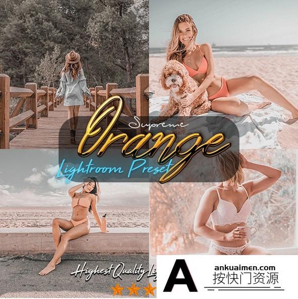 [人像LR预设]INS人像玫瑰金Lightroom预设/移动APP预设Supreme Orange Lightroom Preset