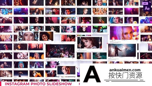 [相册AE模板]INS图片照片墙移动展示片头AE模板- Instagram Photo Slideshow