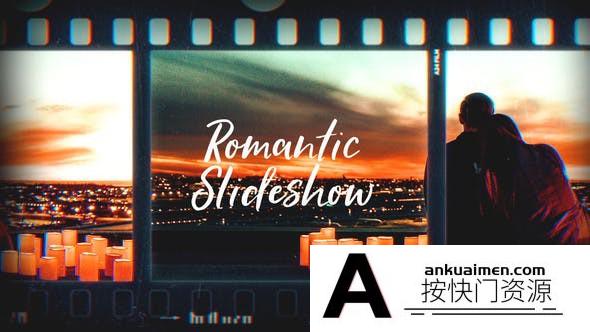 [相册AE模板]浪漫电影胶片照片相册爱情片头AE模板- Film Frames Slideshow