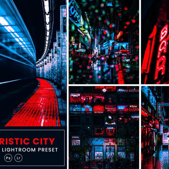 [风光LR预设]未来城市街拍建筑景观Lightrom 预设与移动APP滤镜Photoshop动作