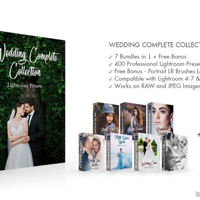 [婚礼LR预设]400组婚礼LR预设/手机修图LR预设完整集合 Wedding Presets Complete