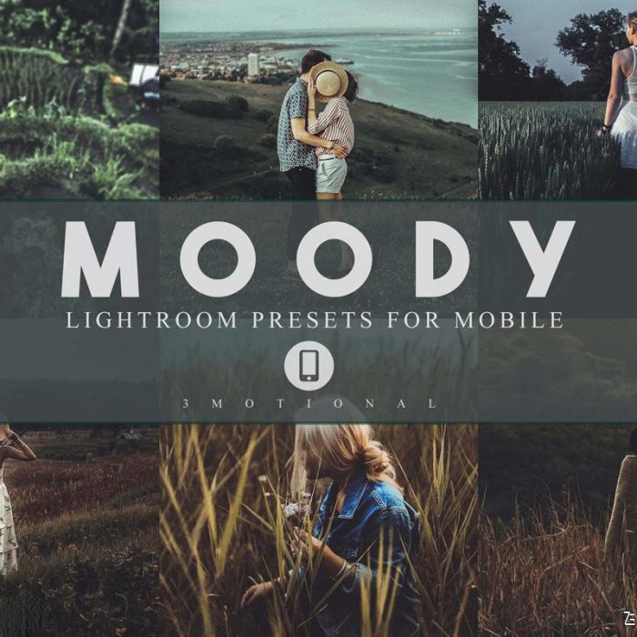 [手机版lr预设]Ins莫迪森系旅拍胶片人像手机APP修图LR预设 Moody Lightroom Presets