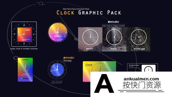 [倒计时模板]时钟计时动画AE模板-Real Time Clock Animation Pack