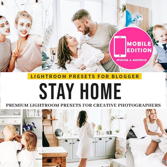 [人像LR预设]居家摄影明亮通透LR预设/手机APP预设 Stay Home Lightroom Presets