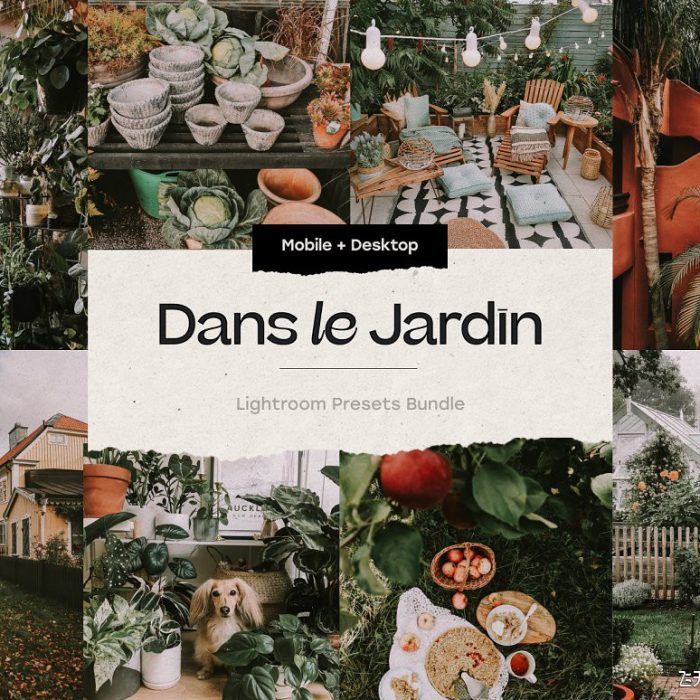 [风光LR预设]森系花园风景胶片感LR预设+APP调色预设 Jardin Lightroom Presets