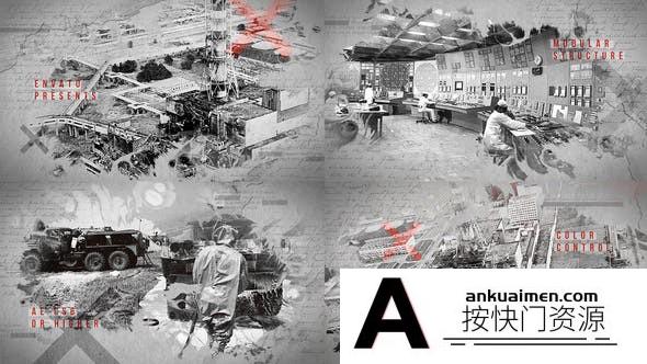 [开场片头]黑白水墨遮罩幻灯片历史开场AE模板- History Dramatic Opener