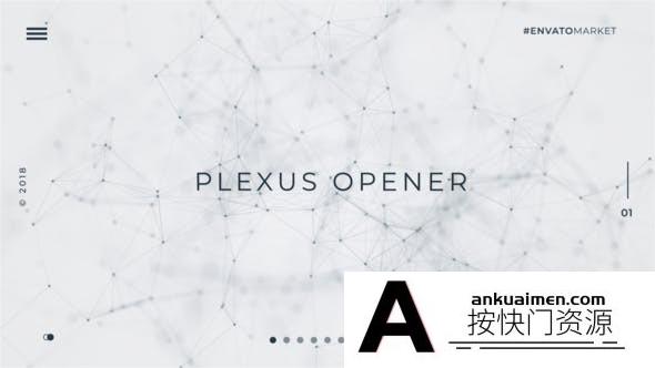 [文字标题]白色背景点线粒子科技感文字宣传片头AE模板- White Plexus Opener