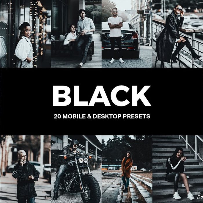 [旅拍LR预设]城市街拍黑暗胶片INS风格LR预设/LUTs预设 20 Black Lightroom Presets and LUTs