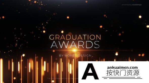 [文字标题]粒子背景颁奖典礼文字宣传片头AE模板- Graduation Award Opener
