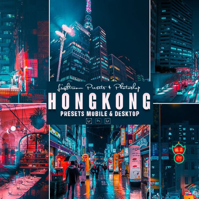 [风光LR预设]港风夜景Photoshop动作和Lightrom预设 Hongkong  Action & Lightrom Presets