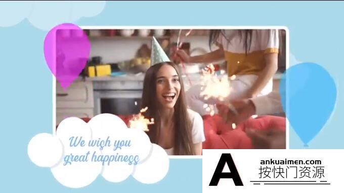 [相册AE模板]卡通生日快乐相册视频片头AE模板- Happy Birthday Opener 2