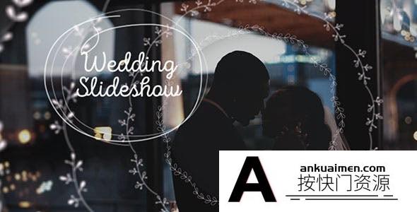[相册AE模板]花环浪漫婚礼照片相册片头AE模板- Wedding Slideshow