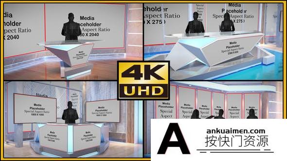 [三维AE模板]三维虚拟演播室AE模板- Virtual Studio Set