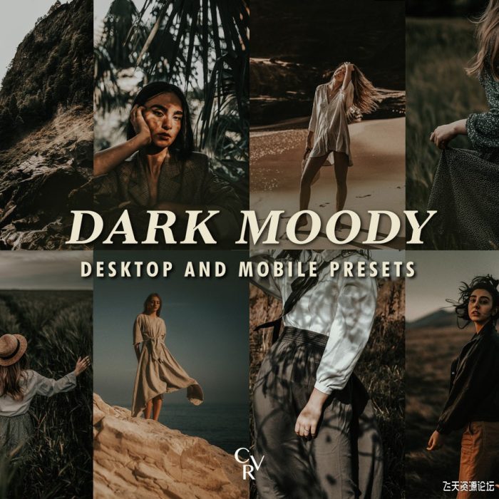 [人像LR预设]实用的黑暗电影情绪人像后期调色Lightroom预设 Dark Moody Lightroom Presets