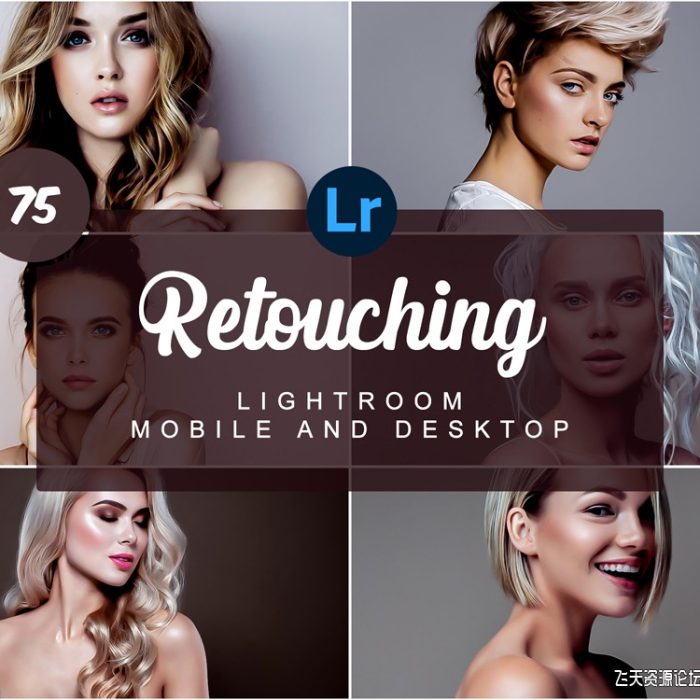 [人像LR预设]高端人像磨皮修饰Lightroom预设+手机APP调色滤镜 Retouching PRESETS