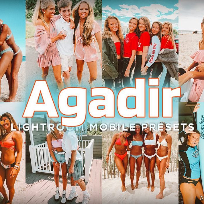 [手机版lr预设]阿加迪尔(Agadir)夏季海滩旅拍人像iPhone iPad，Android APP LR滤镜
