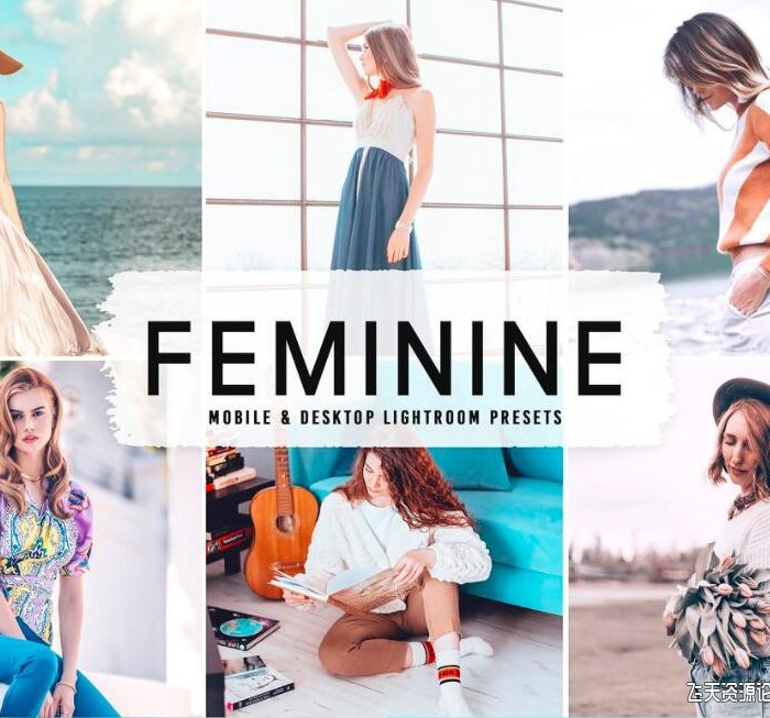 [人像LR预设]时尚女性梦幻人像Lightroom预设 Feminine Mobile & Desktop Lightroom Presets