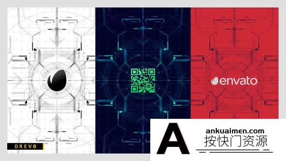 [logo模板]科技感Logo动画片头AE模板- Future HUD Opening