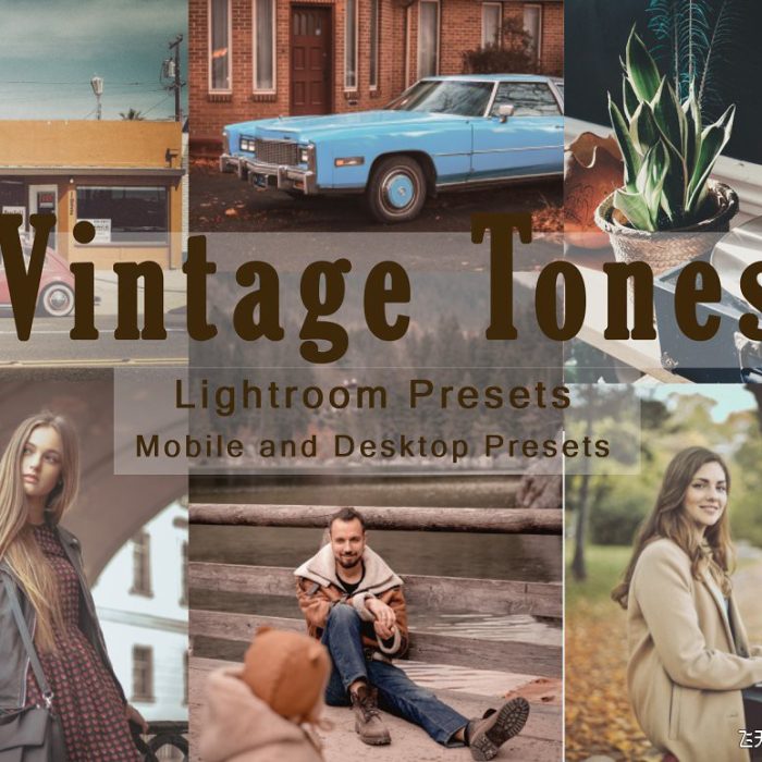 [胶片LR预设]复古电影胶片色调LR预设/手机LR滤镜Vintage Tones-Lightroom Presets