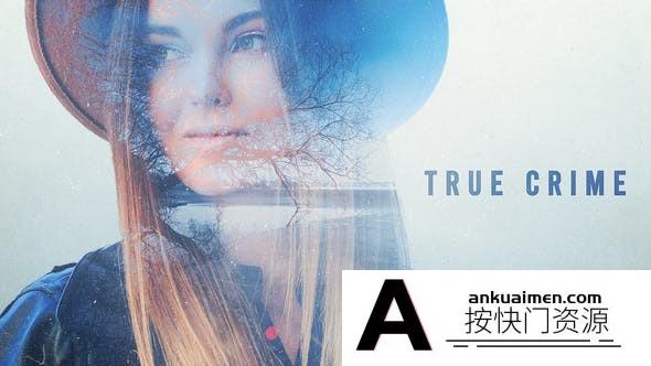 [创意特效]多重曝光人物介绍文字片头AE模板- True Crime Double Exposure Titles