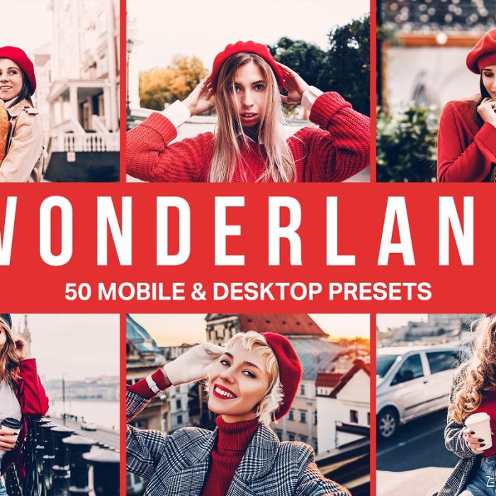 [胶片LR预设]通透红色调电影胶片LR预设+LUT预设 Wonderland Lightroom Presets LUTs