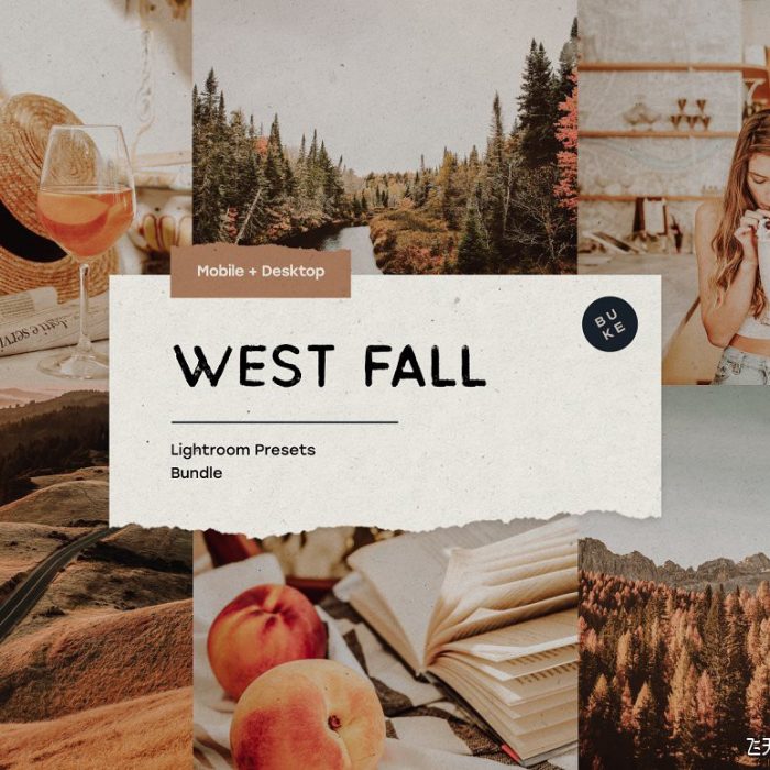[人像LR预设]秋季质感电影胶片产品人像LR预设/手机APP预设 West Fall – 5 Lightroom Presets Pack