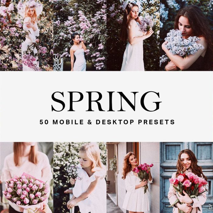 [人像LR预设]春季樱花粉彩胶片LR预设+LUT预设 Spring Lightroom Presets and LUTs
