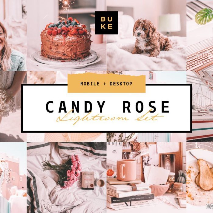 [人像LR预设]INS风糖果玫瑰色调后期调色Lightroom预设 Candy Rose Lightroom Presets