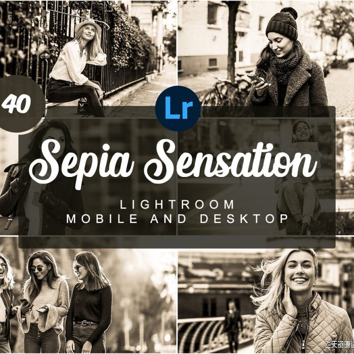 [胶片LR预设]棕褐色街拍电影胶片Lightroom预设与移动版APP预设  Sepia Sensation Mobile PRESETS