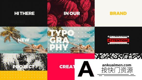 [文字标题]时尚快闪文字图片开场AE模板- Creative Short Typo Opener